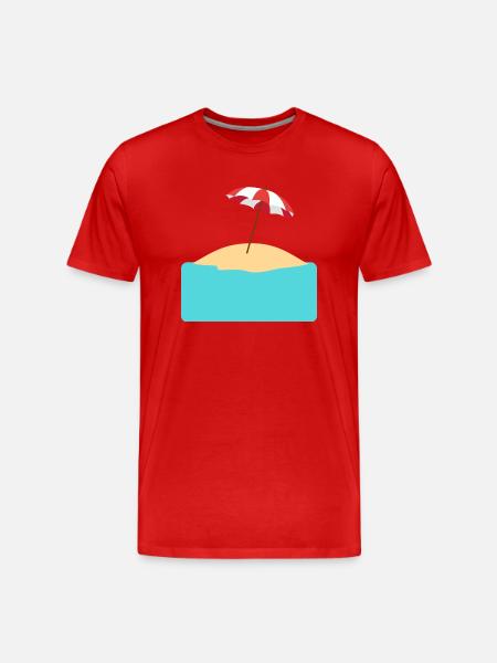 Plage avec île à remplir - T-shirt bio Premium Homme - rouge