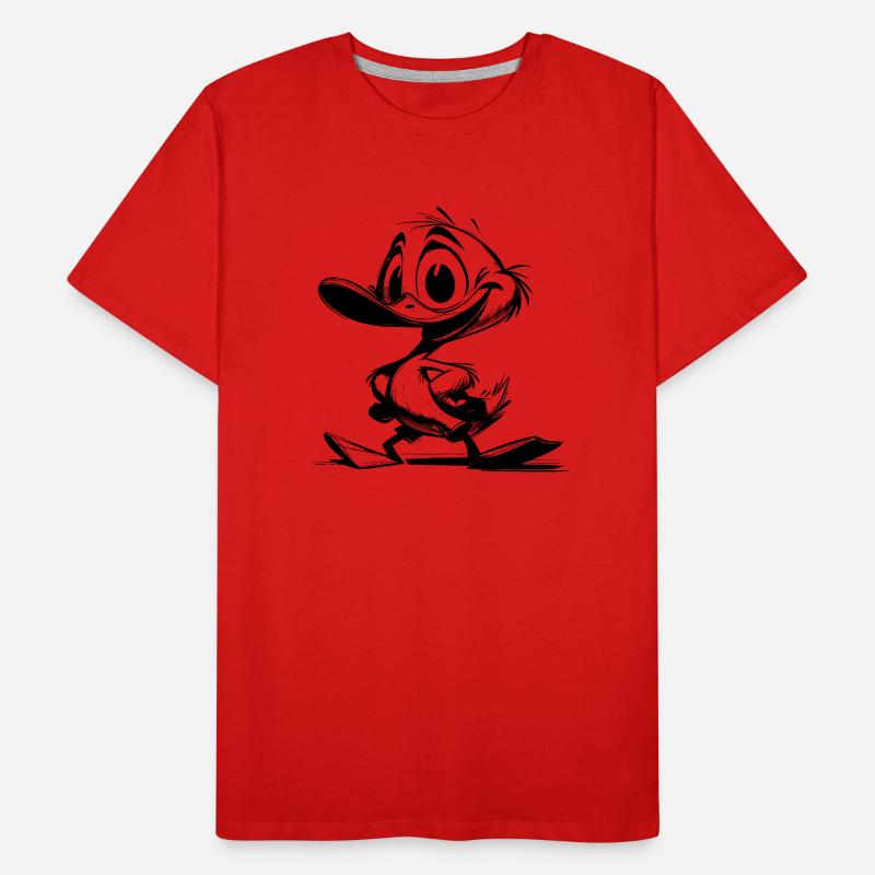 Dessin d’un bébé canard avec un énorme bec T-shirt bio Premium Homme