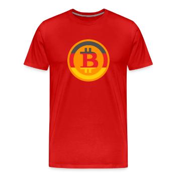 Bitcoin Allemagne - T-shirt bio Premium Homme - rouge - Devant - Damien (186cm)