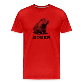 Bober Biber Nagetier Trend Hit cool polnisch Polen - Männer Premium Bio T-Shirt - Rot - Vorne - Damien (186cm)