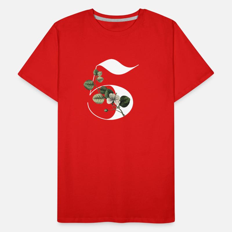 Nummer 5 Blumengrün -5. Geburtstag Blumen Männer Premium Bio T-Shirt