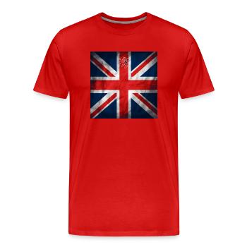 Vereinigtes Königreich Britische Flagge Großbritannien Souvenir - Männer Premium Bio T-Shirt - Rot - Vorne - Damien (186cm)