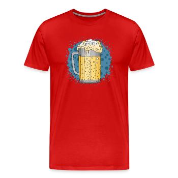 Becher - Männer Premium Bio T-Shirt - Rot - Vorne - Damien (186cm)