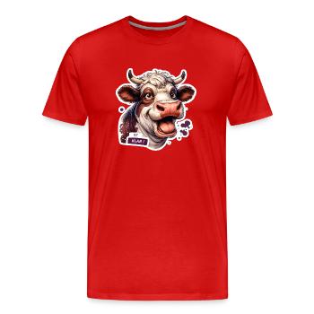 Kuh lustig alles klar - Männer Premium Bio T-Shirt - Rot - Vorne - Damien (186cm)