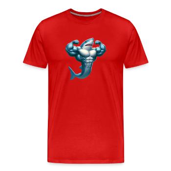 Awesome Shark - Men's Premium Organic T-Shirt - red - Front - Damien (186cm)