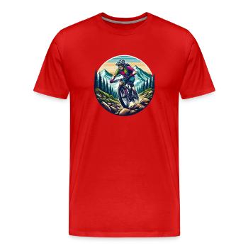 Mountainbiker - Männer Premium Bio T-Shirt - Rot - Vorne - Damien (186cm)