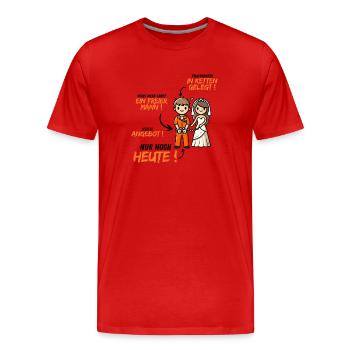Junggesellen Abschied - Männer Premium Bio T-Shirt - Rot - Vorne - Damien (186cm)
