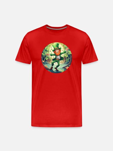 Danse trèfle de la Saint-Patrick - T-shirt bio Premium Homme - rouge