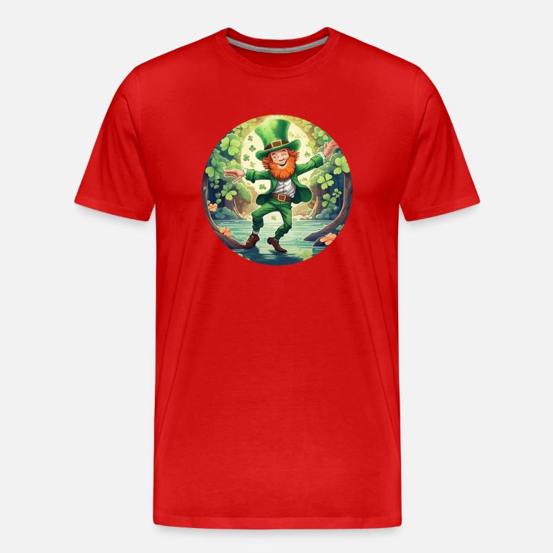 Danse trèfle de la Saint-Patrick - T-shirt bio Premium Homme - rouge