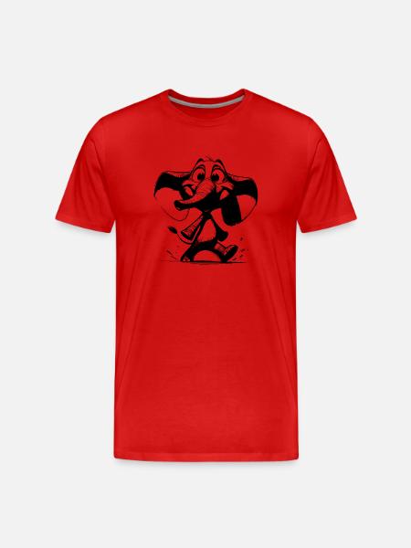 Rolig elefant, stor snabel och stora öron - Organic T-shirt Ekologisk premium-T-shirt herr - röd