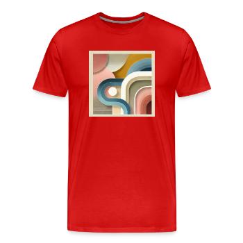 Symphonie au pastel - Peinture abstraite - T-shirt bio Premium Homme - rouge - Devant - Damien (186cm)