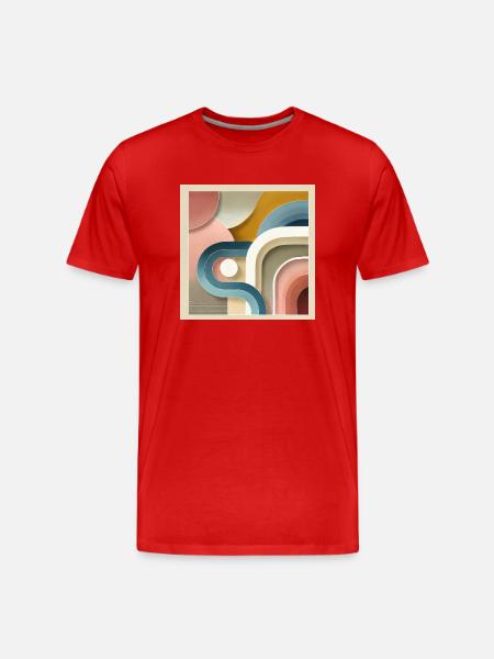 Pastel Symphony - Abstract Painting - Men's Premium Organic T-Shirt - red