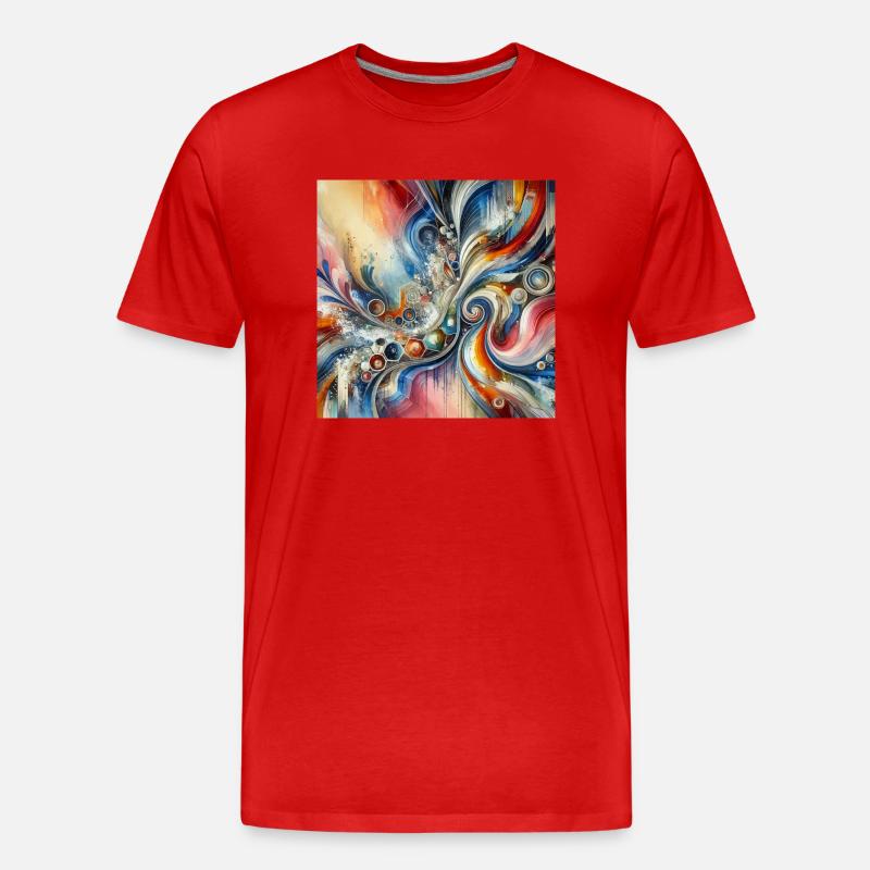 Lebendige Echos - Abstraktes Gemälde - Männer Premium Bio T-Shirt - Rot