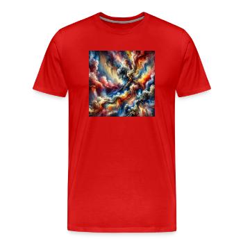 Epische Sinfonie - Abstraktes Gemälde - Männer Premium Bio T-Shirt - Rot - Vorne - Damien (186cm)