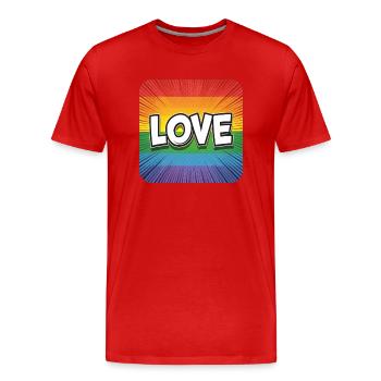 LGBTQ Love - Männer Premium Bio T-Shirt - Rot - Vorne - Damien (186cm)