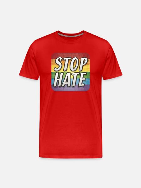 LGBTQ Stop Hate - Men's Premium Organic T-Shirt - red