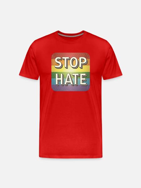 LGBTQ Stop Hate - Men's Premium Organic T-Shirt - red