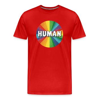 LGBTQ Human - Men's Premium Organic T-Shirt - red - Front - Damien (186cm)