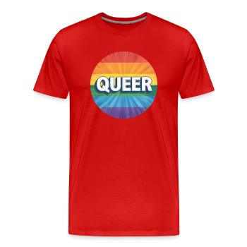 LGBTQ Queer - T-shirt bio Premium Homme - rouge - Devant - Damien (186cm)
