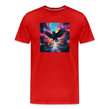 Faucon néon - T-shirt bio Premium Homme - rouge - Devant - Damien (186cm)