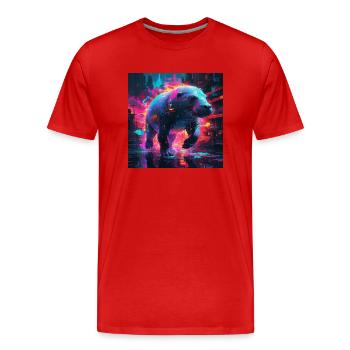 Lamantin néon - T-shirt bio Premium Homme - rouge - Devant - Damien (186cm)