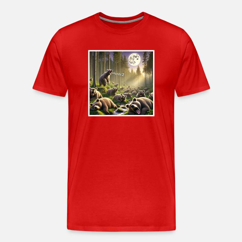 Bärenstarker Bärenschlaf - Männer Premium Bio T-Shirt - Rot