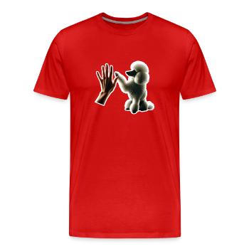 Poodle friend - Men's Premium Organic T-Shirt - red - Front - Damien (186cm)