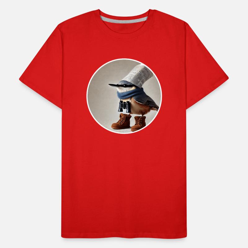 Kleiber mit Fernglas Männer Premium Bio T-Shirt
