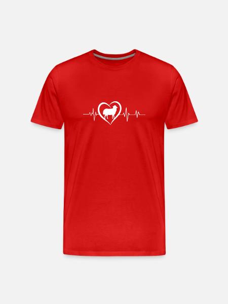 Heartbeat Sheep - Men's Premium Organic T-Shirt - red