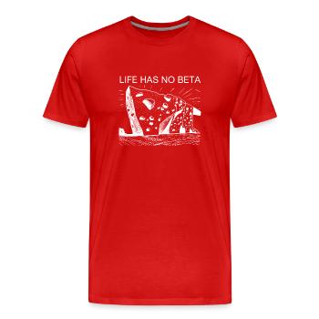 Life Has No Beta Bouldering Climbing Joke - Men's Premium Organic T-Shirt - red - Front - Damien (186cm)