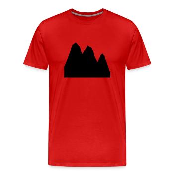Mountains Hikers Hike Hiking Hiking - Men's Premium Organic T-Shirt - red - Front - Damien (186cm)