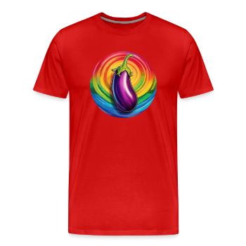 Aubergine LGBTQ - T-shirt bio Premium Homme - rouge - Devant - Damien (186cm)