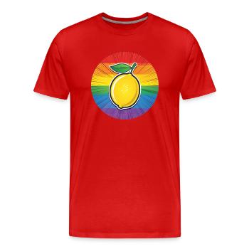 LGBTQ Zitrone Limette - Männer Premium Bio T-Shirt - Rot - Vorne - Damien (186cm)
