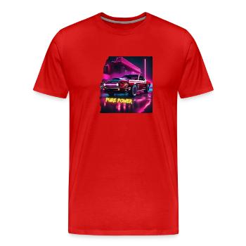 Puissance pure - T-shirt bio Premium Homme - rouge - Devant - Damien (186cm)
