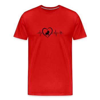 Bullterrier heartbeat - Men's Premium Organic T-Shirt - red - Front - Damien (186cm)