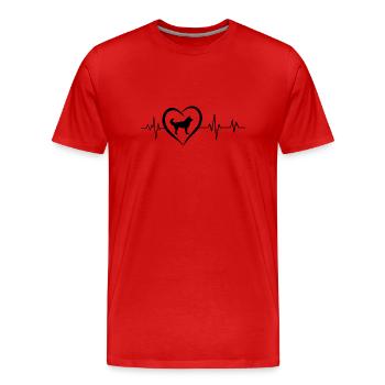Kai Ken Herzschlag - Männer Premium Bio T-Shirt - Rot - Vorne - Damien (186cm)