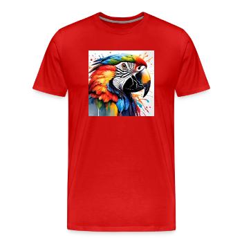 Parrot coloured - Men's Premium Organic T-Shirt - red - Front - Damien (186cm)