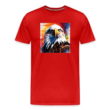 Eagle coloured - Men's Premium Organic T-Shirt - red - Front - Damien (186cm)