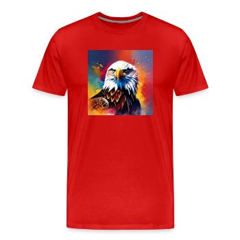 Eagle coloured - Men's Premium Organic T-Shirt - red - Front - Damien (186cm)