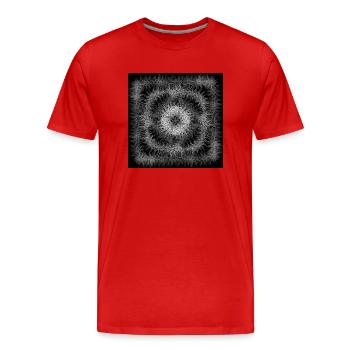 Carrés noirs et blancs - T-shirt bio Premium Homme - rouge - Devant - Damien (186cm)