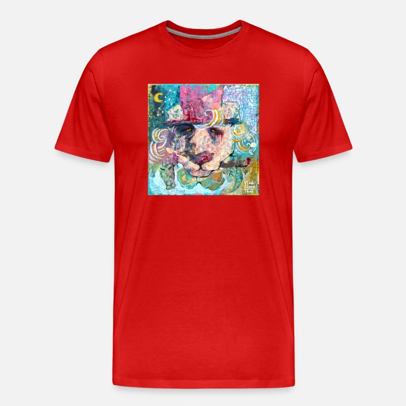 Amigo Löwe - Männer Premium Bio T-Shirt - Rot