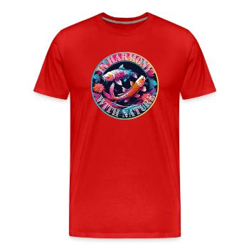 In Harmony with Nature - Men's Premium Organic T-Shirt - red - Front - Damien (186cm)
