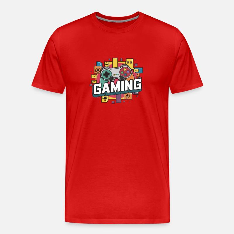 Gaming - Controller - Männer Premium Bio T-Shirt - Rot