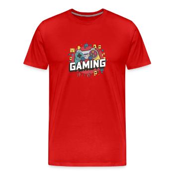 Jeux - Manettes - T-shirt bio Premium Homme - rouge - Devant - Damien (186cm)