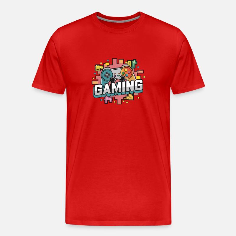 Gaming - Controller - Männer Premium Bio T-Shirt - Rot