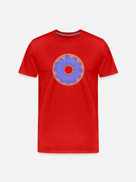 Beignet avec glaçage violet - T-shirt bio Premium Homme - rouge