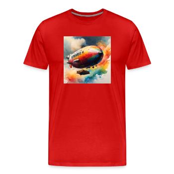 Zeppelin coloured - Men's Premium Organic T-Shirt - red - Front - Damien (186cm)