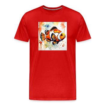 Clownfisch - Männer Premium Bio T-Shirt - Rot - Vorne - Damien (186cm)