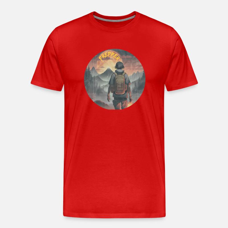Prepper OS - Männer Premium Bio T-Shirt - Rot