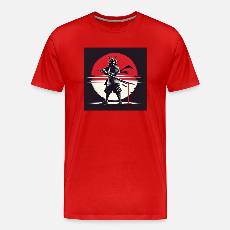 Mystical Samurai - Männer Premium Bio T-Shirt - Rot